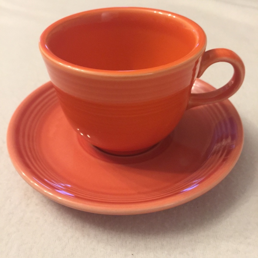Fiesta Teacup Set (Tangerine Orange)